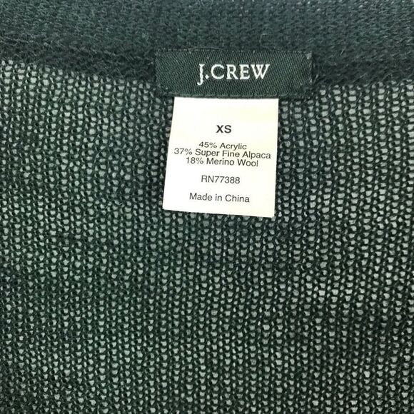 J. CREW forest green crystal button cardigan. - Picture 4 of 6